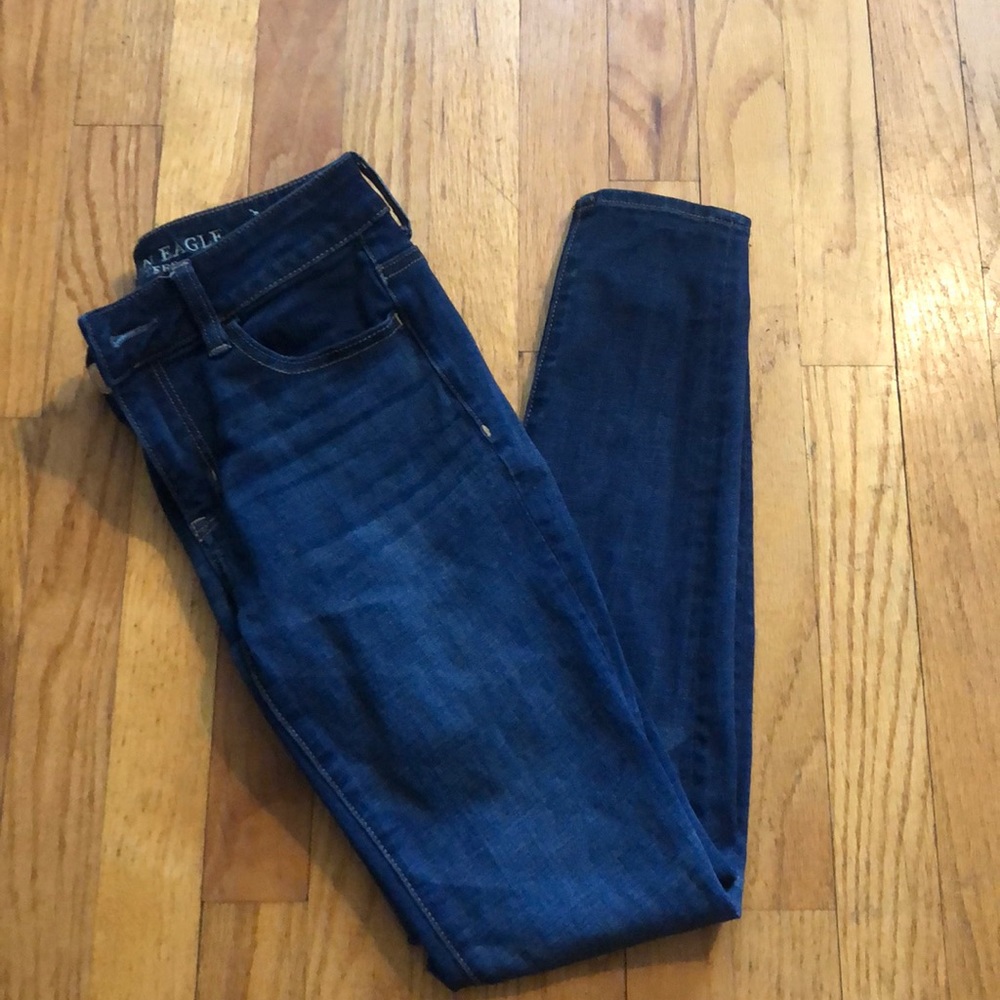 super stretch dark wash jeans